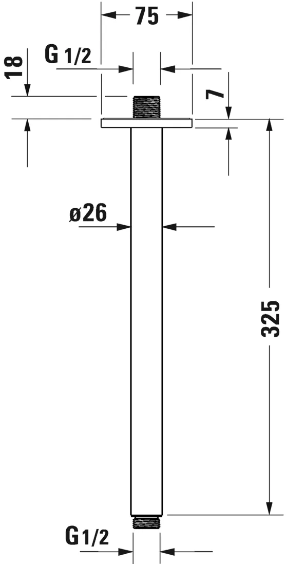 Душевой кронштейн стельовий 325 Duravit UV0670035000