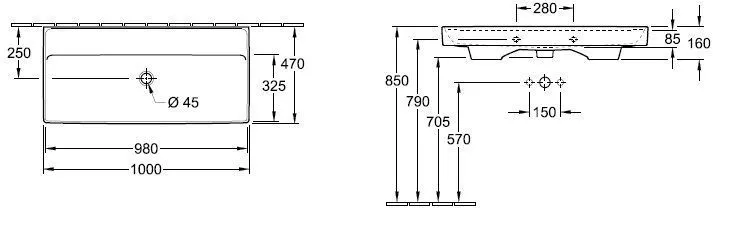 Подвесной умывальник Villeroy and Boch Collaro 4A33A301