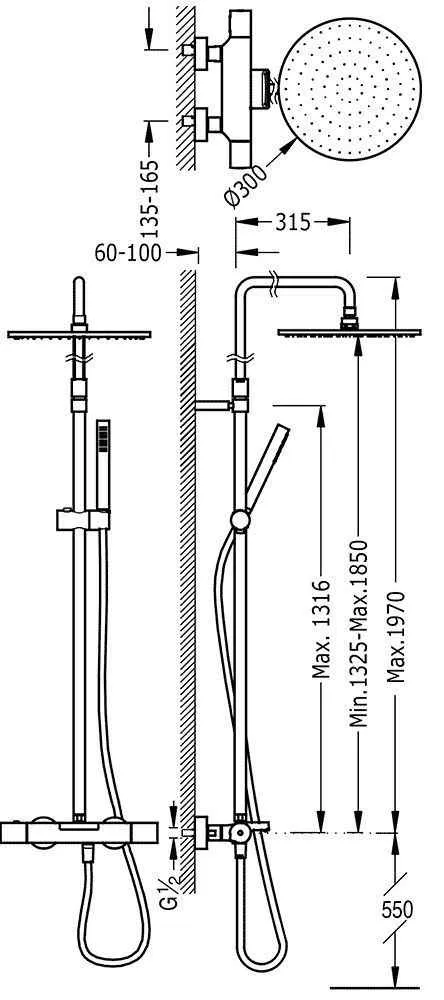 Душова система для ванної Tres Study