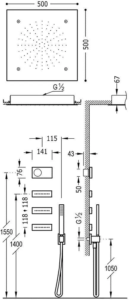 Душевая система Tres Shower Technology 9286406