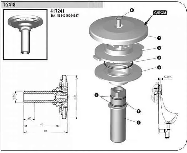 Розпилювач води  для Domino Jika H8910990000001