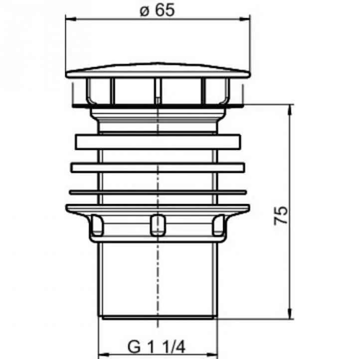 Sanit вентиль для раковин без перелива 30.006.00.0000