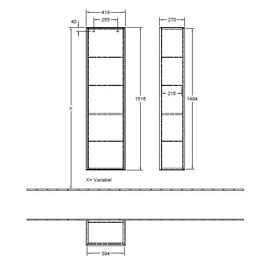 Пенал для ванной комнаты Finion Villeroy and Boch (правосторонний) F49000HA