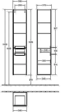 Пенал для ванної кімнати Subway 2.0 Villeroy and Boch A70810FP