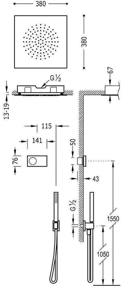 Душова система Tres Shower Technology 09288584AC