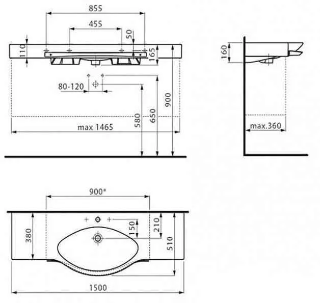 Palace Комплект мебельный 1500х510х110 (H4013520754751+H8127060001041), белый