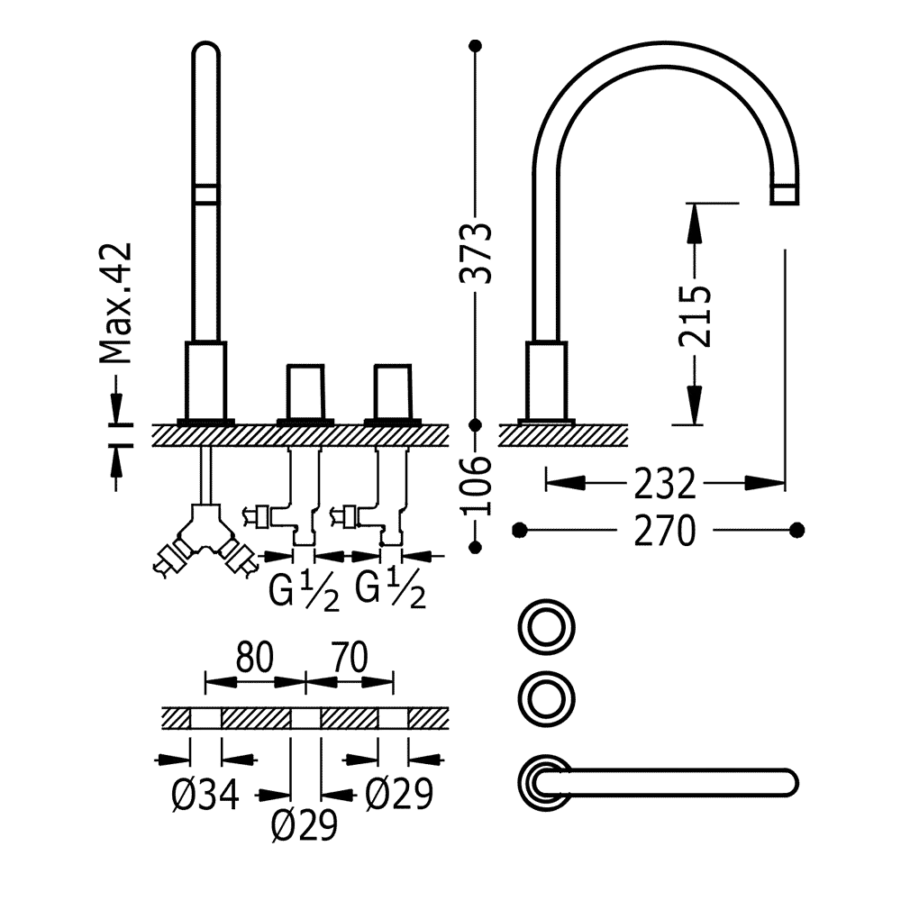 Змішувачі для раковини Tres Project 06110501OM