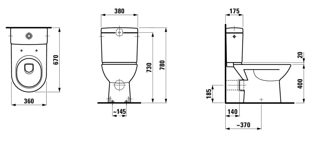 Унитаз напольный с бачком Laufen PRO