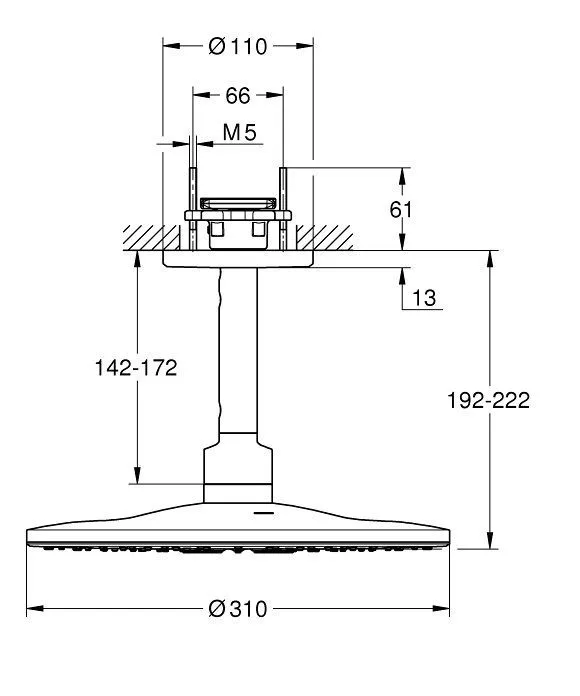 Верхний душ Grohe Rainshower SmartActive 310 26477AL0