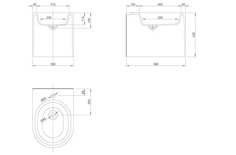 Биде напольное Knief Moon
