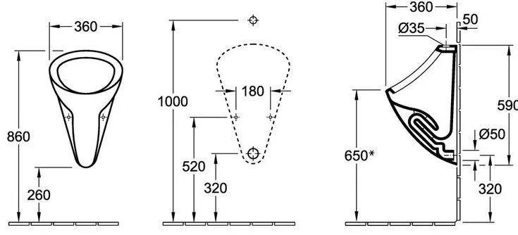 Писсуар Villeroy & Boch O.Novo 75020001