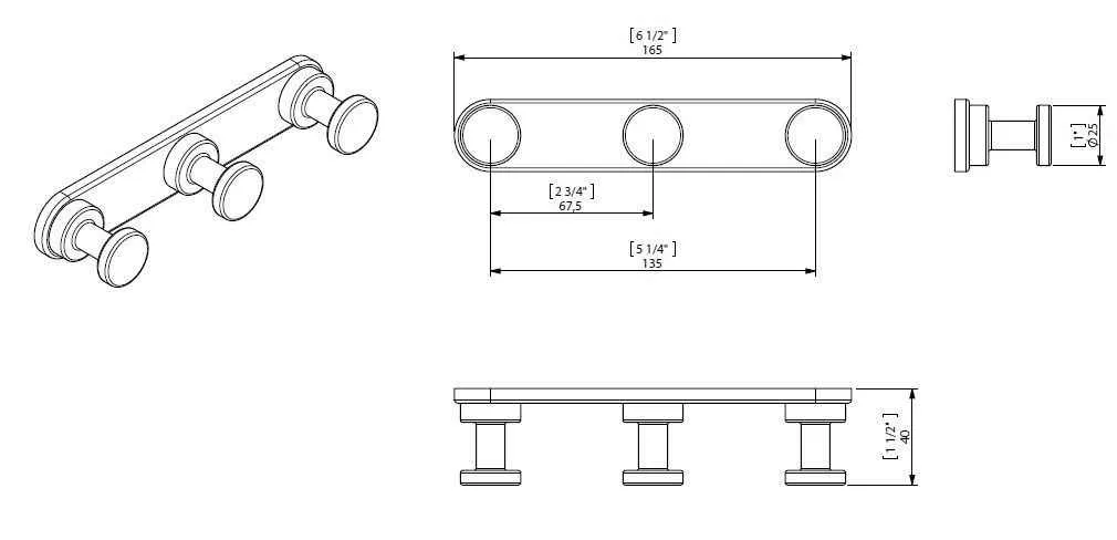 Потрійний гачок Creabath Architecture 192663