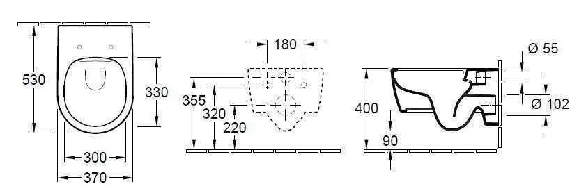 Унітаз підвісний з кришкою Villeroy and Boch Avento (без зливного краю) 5656HRRW