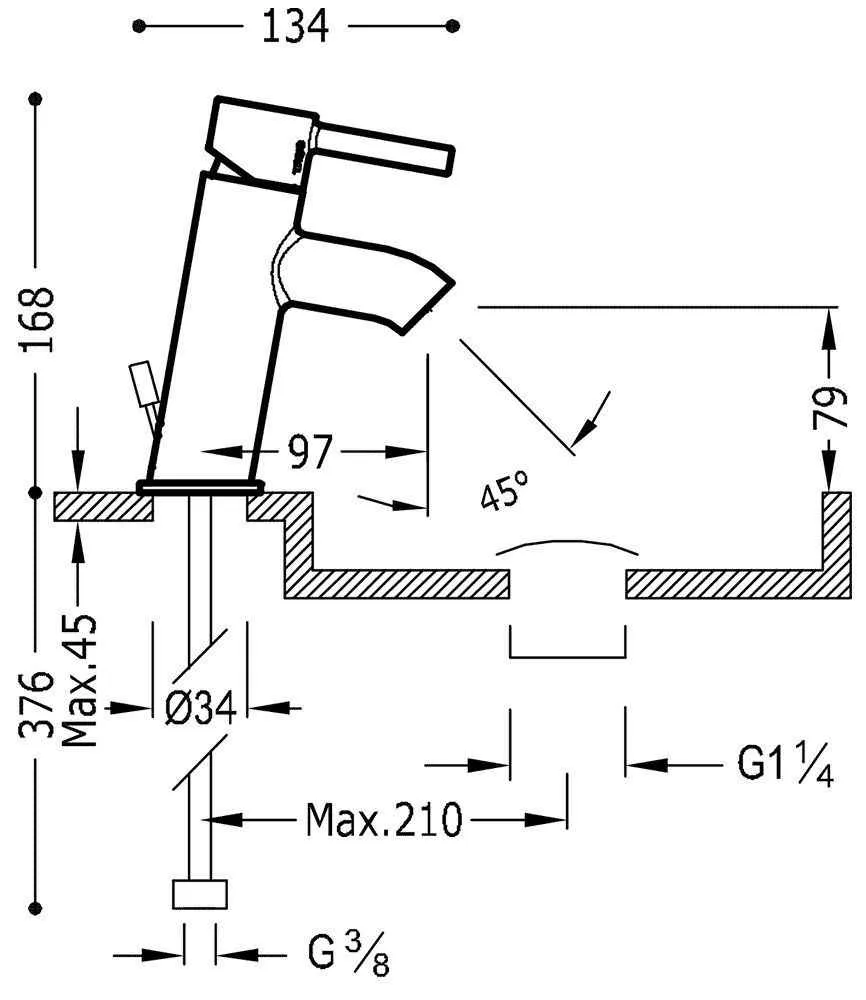 Змішувач для раковини Tres Alplus 20390301D