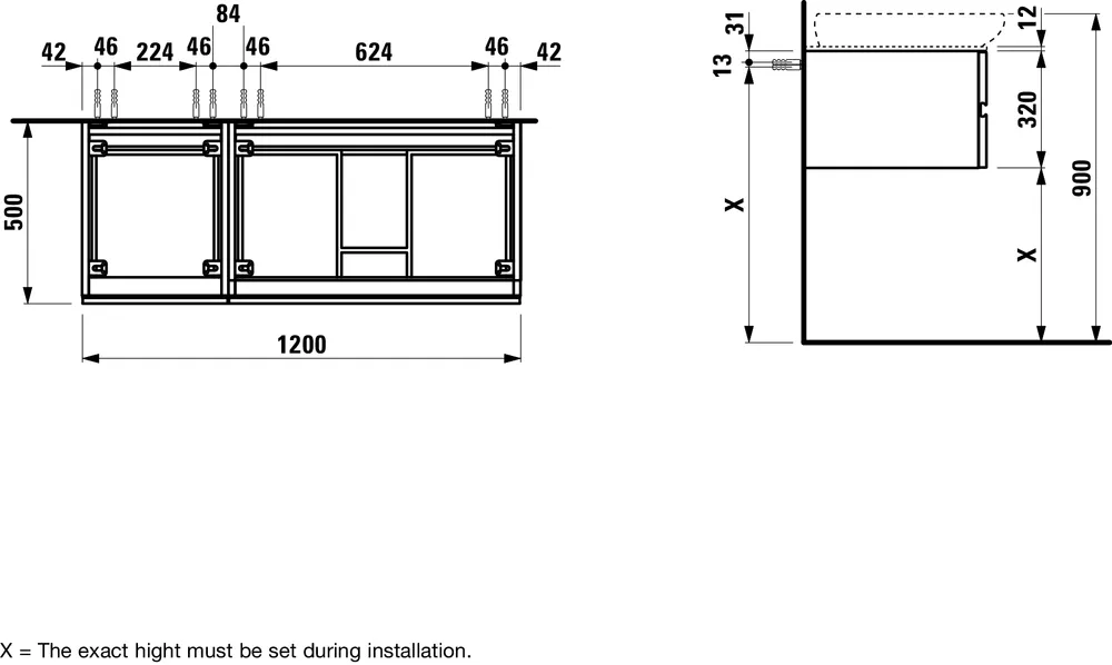 Тумба под умывальник Laufen ILBAGNOALESSI One H4241800976311