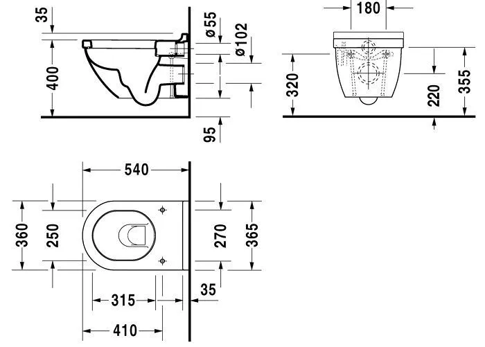 Унитаз подвесной Duravit Starck 3 с крышкой (распродажа)
