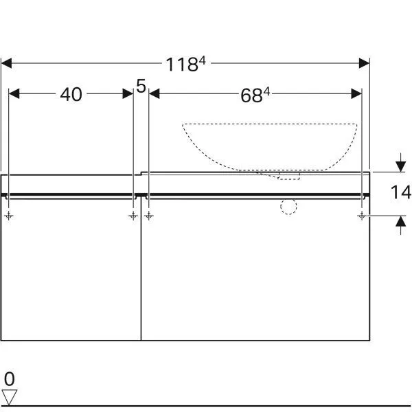 Тумба для умывальника Geberit CITTERIO 500.565.JI.1