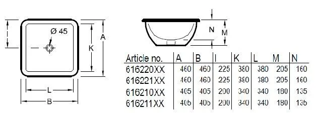 Раковина встраиваемая под столешницу Villeroy and Boch Loop&Friends 616220R2
