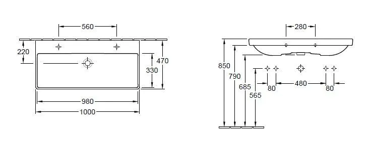 Подвесной умывальник Villeroy and Boch Avento 41568101
