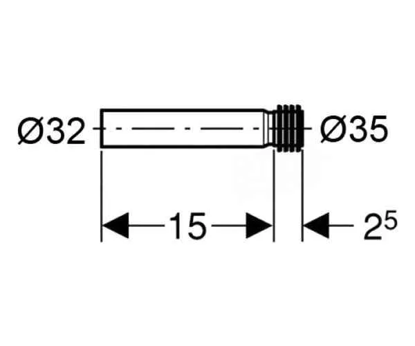 Патрубок для приєднання до пісуари Geberit 152.489.16.1