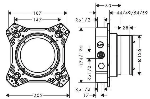 Прихована частина Hansgrohe iBox universal 2