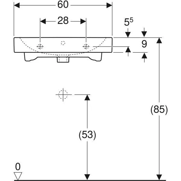 Умывальник подвесной Geberit iCon 124063000