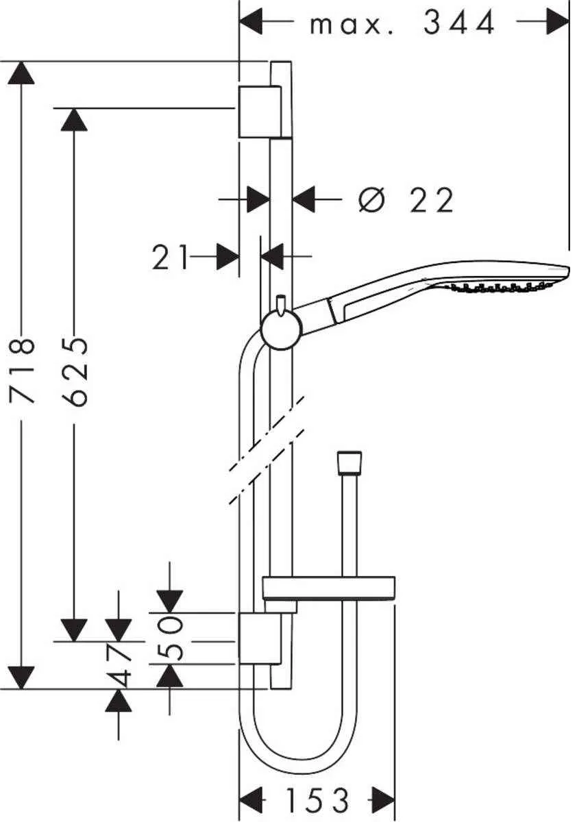 Душовий набір Hansgrohe Raindance Select S (150/900-650) 3jet 27802400