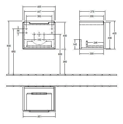 Тумба для умывальника Subway 2.0 Villeroy and Boch A68500FP