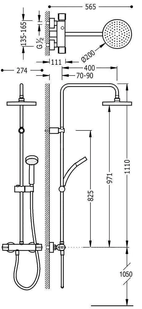 Душевая система Tres Flat 20438701
