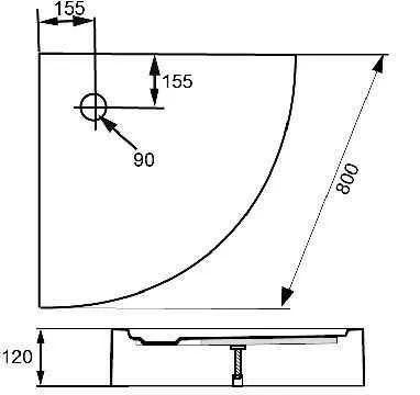 Піддон Huppe Xerano з панеллю 840801.055