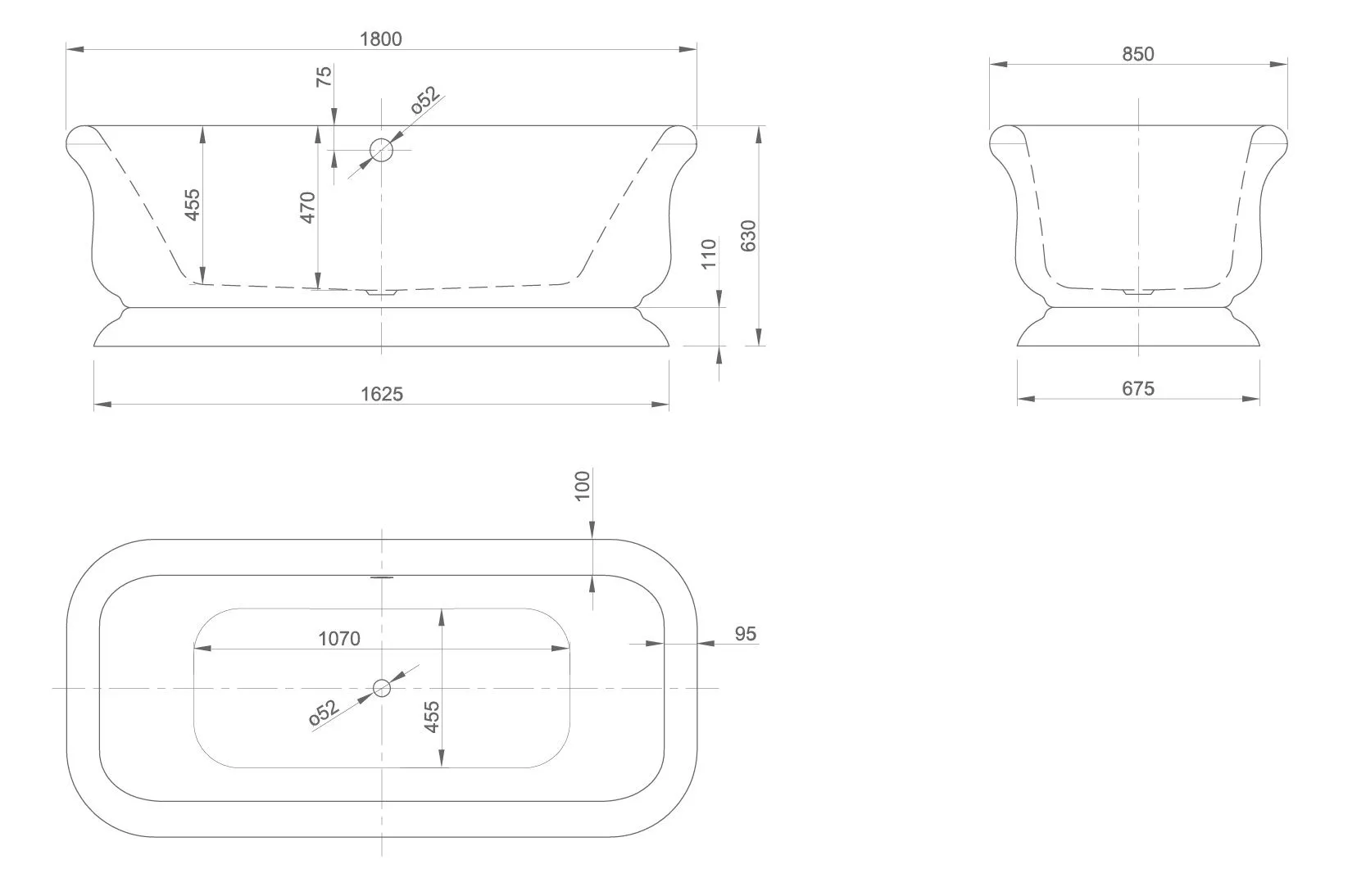 Отдельностоящая ванна Knief Retro retro 0100 -090 Белый глянцевый