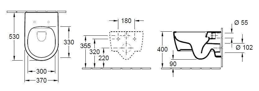 Унитаз подвесной с ультратонкой крышкой Villeroy and Boch Avento (без смывного края) 5656RSR1