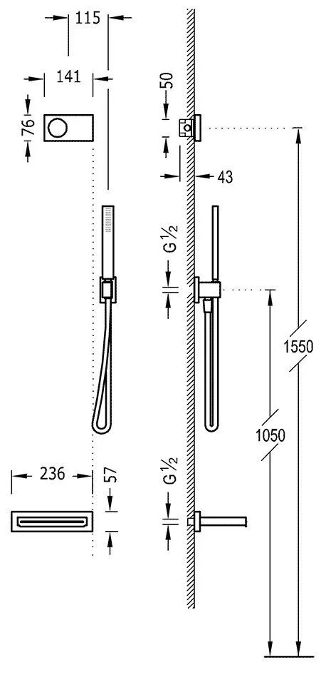 Термостат и душевой набор Tres Shower Technology 9288553