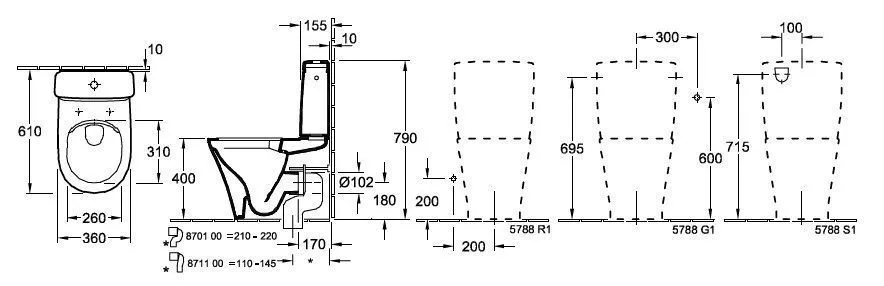 Унитаз напольный Villeroy and Boch O. Novo (без смывного края) 4625R001