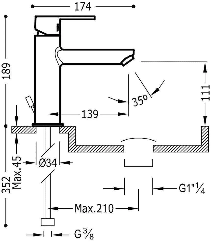 Змішувачі для раковини Tres Lex 186203