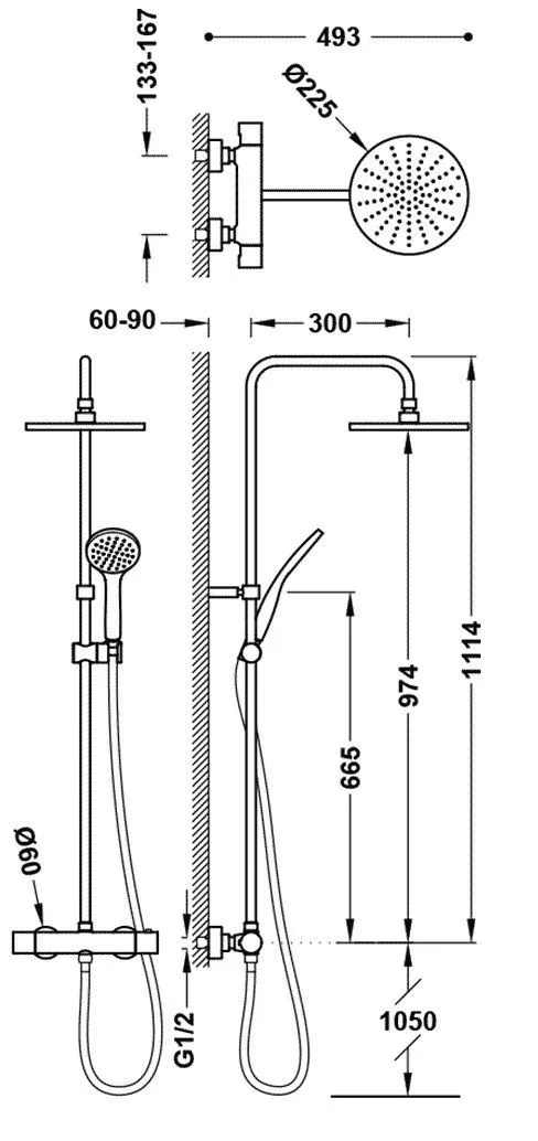 Душова система Tres Base Plus