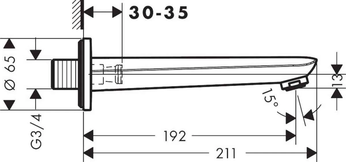 Вилив для ванної Hansgrohe Novus