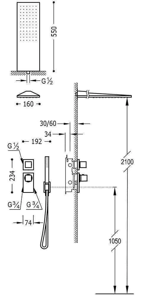 Душова система Tres Block System 20625202AC