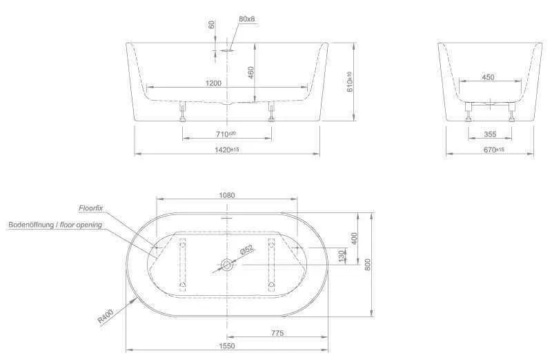 Окремостояча ванна Knief Fresh fresh xs 0100 -234 Белый глянцевый
