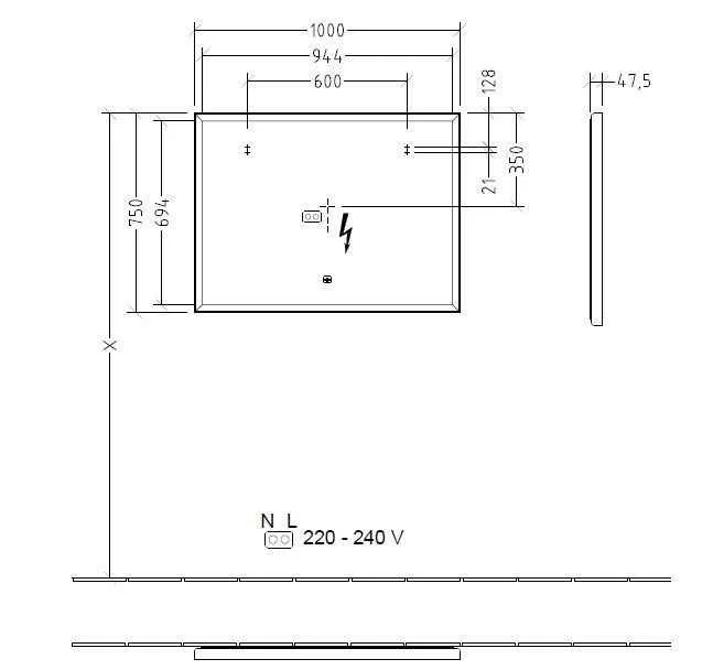 Дзеркало з підсвіткою Villeroy & Boch Subway 3.0 A4631000
