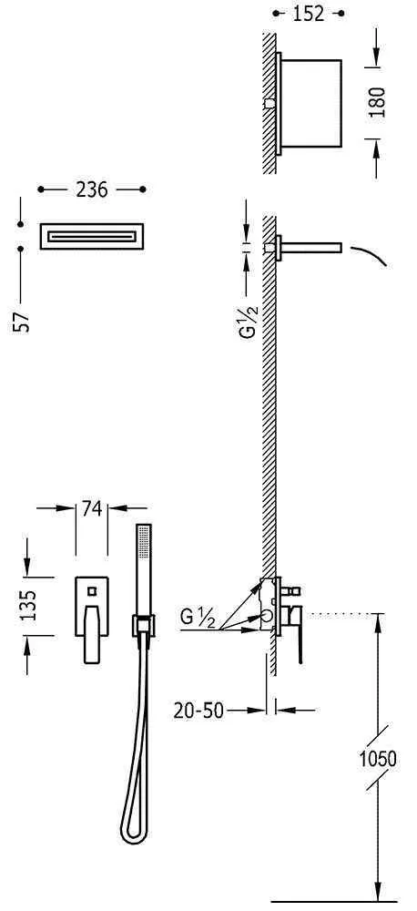 Душевая система Tres Slim 20218005