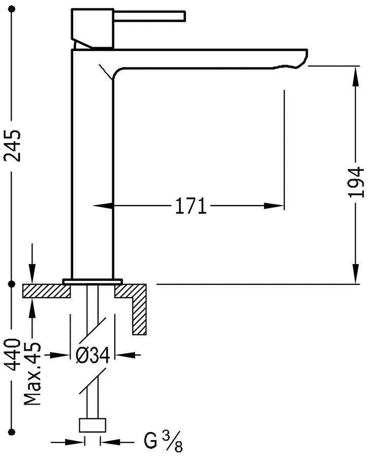 Змішувачі для раковини Tres Max 062.103.02 06220304