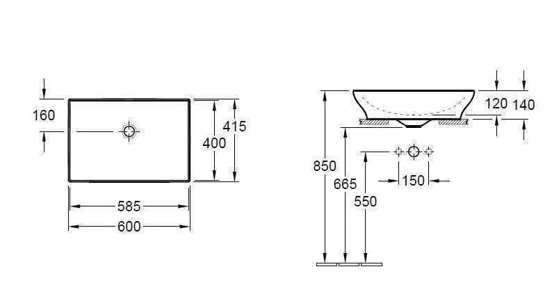 Раковина на стільницю Villeroy and Boch La Belle 4A0161R2