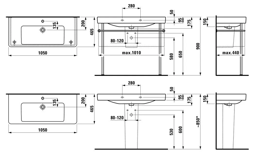 Умывальник Laufen PRO S H8139650001041 H8139660001041