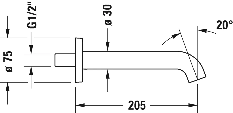 Излив для ванны С.1 Duravit C15240010010