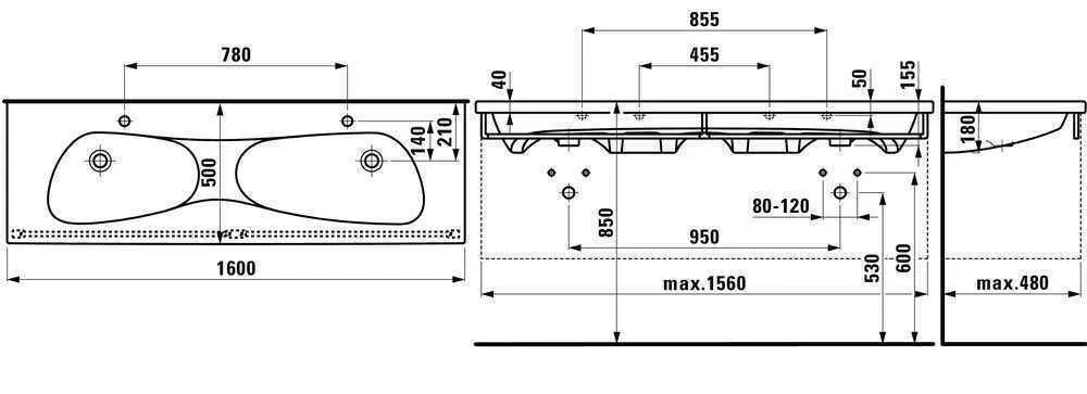 Умивальник підвісний Laufen Palomba H8148094001091