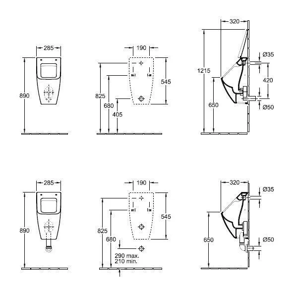 Писсуар Villeroy and Boch Finion / Venticello/Memento 2.0 5504R1R1