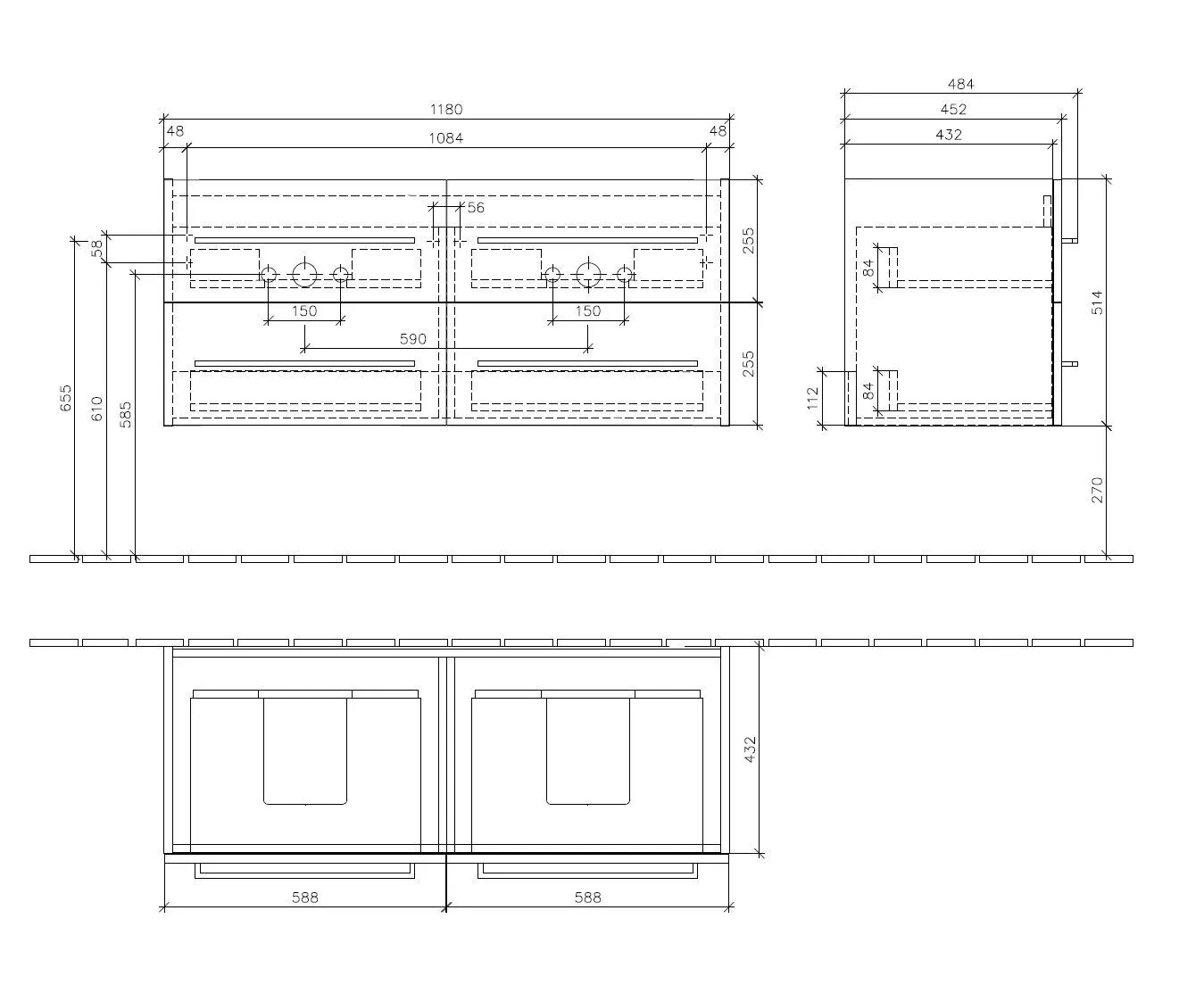 Тумба для умывальника Avento Villeroy and Boch A89300B1