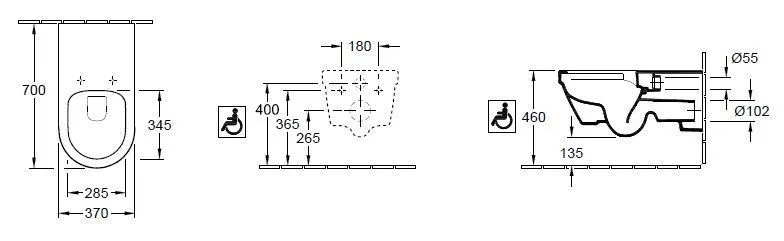 Унитаз подвесной Villeroy and Boch Architectura Vita (без смывного края) 5649R0T2