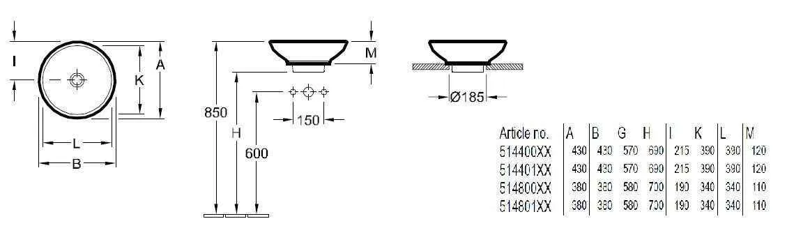 Умивальник на стільницю Villeroy & Boch Loop & Friends 51480001